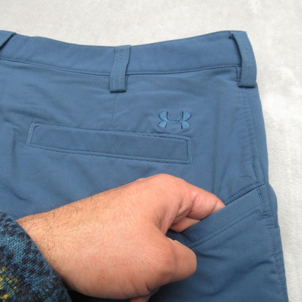 Under Armour Leaderboard Shorts Mens 36 Sea Blue Flat Front Performance Golf - Picture 8 of 12